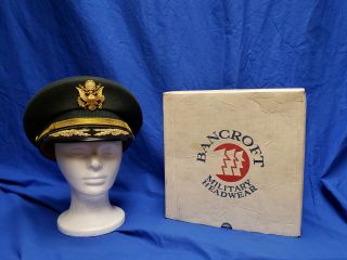 Vintage Us Army High Ranking Officers Dress Hat Cap Bancroft 7¼ Scrambled Eggs