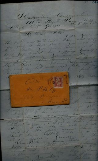 111th Pennsylvania Infantry Civil War Letter - Captured Rebel Tobacco In Atlanta