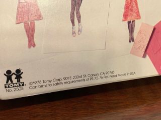 Vintage NIB 1978 Tomy Fashion Plates 2508 Clothing Designer Toy R Us Tag 4