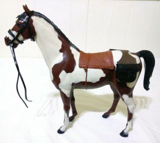 1965 Marx Johnny West Best Of The West - Storm Cloud Pinto Horse W/ Items Rare