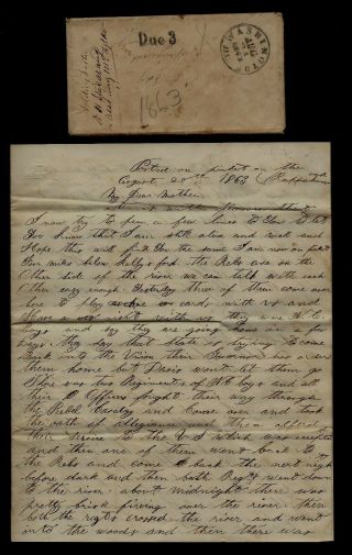 111th Pennsylvania Infantry Civil War Letter - Rebels Defecting To Union Army