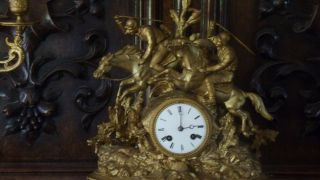 STUNNING ANTIQUE FRENCH RACE HORSE MANTLE CLOCK 5