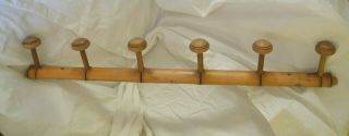 Vintage French Wooden Faux Bamboo Coat Rack,  6 Pegs