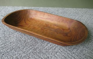Vintage Dough Bowl Trencher Primitive Country Oval Oblong 17 - 1/2 " X 9 " Pine Wood