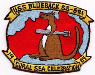 Uss Blueback Ss - 581 Coral Sea Celebration 1969 Usn Period Japanese Mfgd