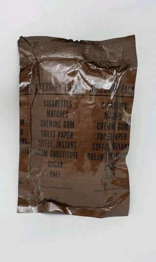 1968 Vietnam War C Ration Accessory Packet W/cigarettes