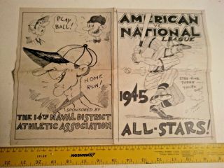 WW2 Naval District All Star Baseball 1945 Hawaii Score Card Game 2 2