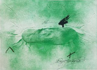 Antoni Tapies - Pencil Signed Etching Modernist Abstract Expressionist