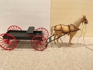 Vintage Marx Johnny West Horse And Wagon Toy Carriage