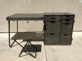 Vintage U.  S.  G.  I.  Military Field Desk,  Portable,  Army Headquarters 1986 Vietnam