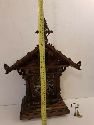 1888 Black Forest Cuckoo Mantle Clock 11