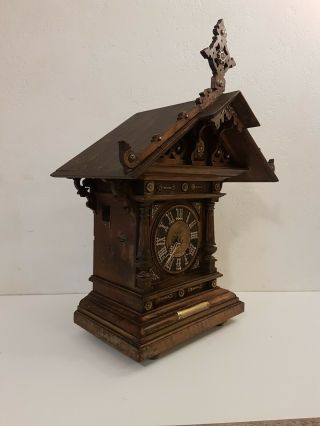 1888 Black Forest Cuckoo Mantle Clock 3