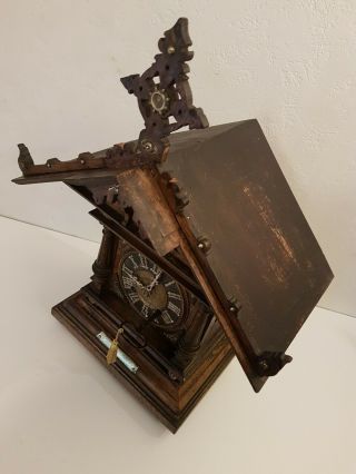 1888 Black Forest Cuckoo Mantle Clock 9