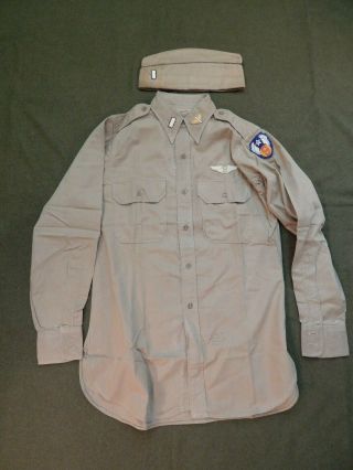 Wwii U.  S.  Army Air Forces,  Glider Pilot Uniform Shirt & Garrison Cap,  Named