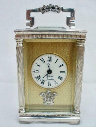 Royal 8 Day Charles Frodsham Sterling Silver Miniature Carriage Clock.