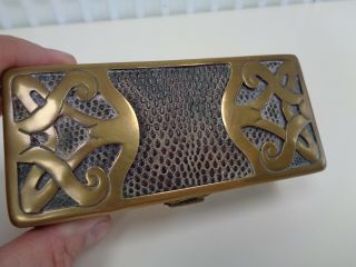 Art Nouveau/Arts & Crafts Brass & Shagreen? Trinket Box 2