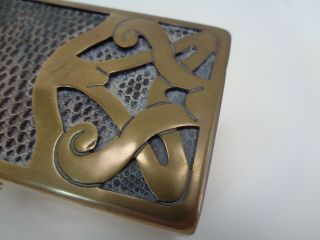 Art Nouveau/Arts & Crafts Brass & Shagreen? Trinket Box 3