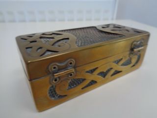 Art Nouveau/Arts & Crafts Brass & Shagreen? Trinket Box 5