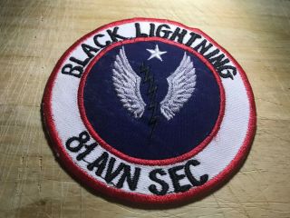Cold War/vietnam? Us Army Patch - 81st Avn Sec Black Lightning - Beauty
