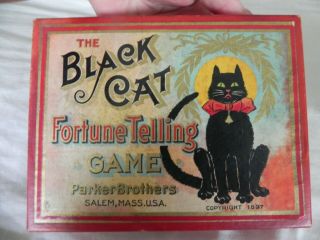 Antique Parker Brothers The Black Cat Fortune Telling Game Circa 1897 Complete