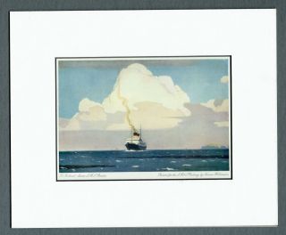 To Ireland C1925 Artdeco Period Printed For Lm&s Railway By Norman Wilkinson