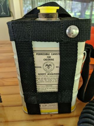 Vintage Acme Full Vision Gas Mask Canister Chest Harness 12