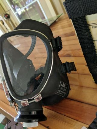 Vintage Acme Full Vision Gas Mask Canister Chest Harness 4