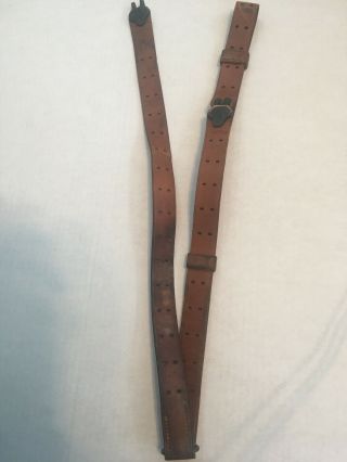 Vintage Ww1 United States Military Leather Lawrence Rifle Sling