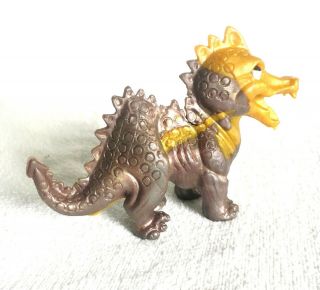 Vintage 1960 ' s Russ Berrie Oily Jiggler DRAGON Purple & Gold Rubber Figure RARE 3