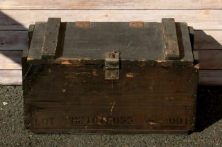 Vintage Military 40mm Practice Ammunition Army Surplus Wood Box Martin Elex Inc