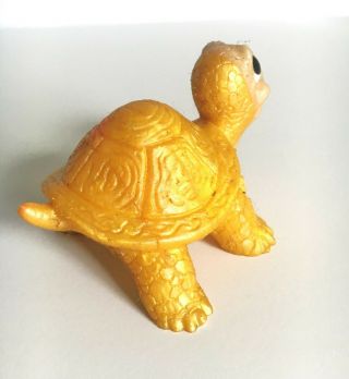Vintage 1960 ' s Russ Berrie Oily Jiggler Turtle Yellow - Gold Figure RARE 4