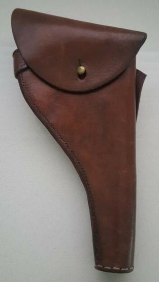 Boer War / Ww1 Webley Brown Leather Revolver Holster