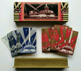 1934 Walgreen Building Art Deco Architecture Souvenir Vintage Playing Cards