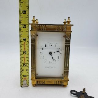 Antique Gilt Bronze Carriage Clock - Boston Clock Company Serial Number 3548 10