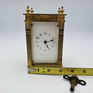 Antique Gilt Bronze Carriage Clock - Boston Clock Company Serial Number 3548 11