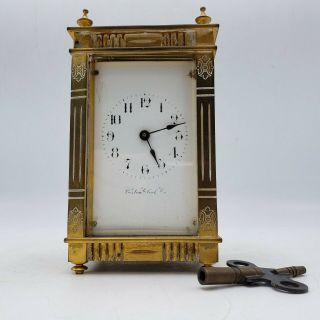 Antique Gilt Bronze Carriage Clock - Boston Clock Company Serial Number 3548