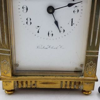 Antique Gilt Bronze Carriage Clock - Boston Clock Company Serial Number 3548 4
