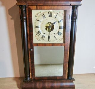 Antique Seth Thomas Weight Clock For Restoration - Ptd.  1872 - Incl.  Weights/key/pe