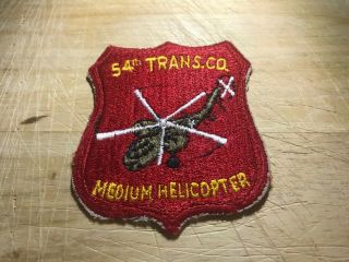 Cold War/vietnam? Us Army Patch - 54 Trans Co.  Medium Helicopter - Beauty
