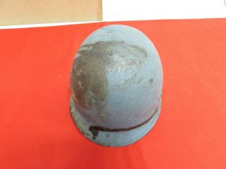 Wwii Us Navy M - 1 Helmet Shell Front Seam Swivel Bale Grey Paint With Chinstrap.