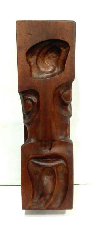 Great Vintage Mid Century Modern Carved Wood Odin Norse God Sculpture Head Tilo