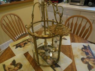 church chandelier,  solid brass and glass 2