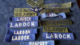 Vietnam War Vintage Us Army / Air Force Uniform Name Tapes
