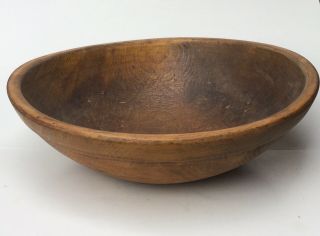 Antique Wood Dough Bowl - Hand - Turned