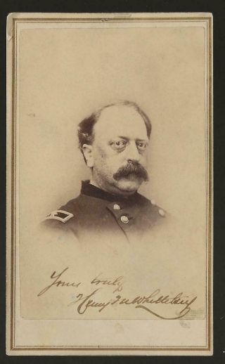 Civil War Cdv Union Bvt Brigadier General Henry Martyn Whittelsey Autographed.