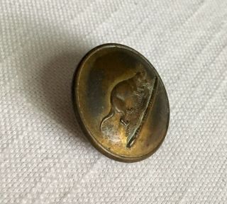 Antique Livery (?) Button Scovill Mfg.  Co.  Bear Catching Fish 4