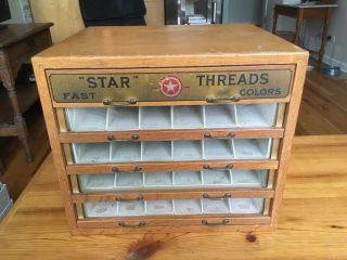 Antique Country Store Star Threads 5 - Drawer Spool Cabinet
