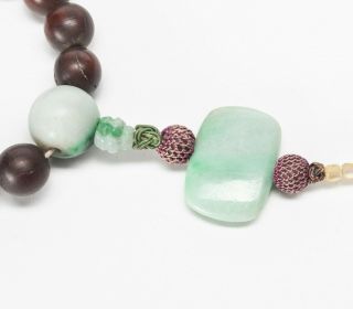 Chinese Antique/Vintage Horn&Jade Jadeite Prayer Beads 3