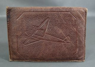 Wwii German Ally Royal Bulgaria Pilot Aviator Real Leather Wallet Purse Airplane