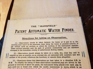 Mansfield ' s Patent Automatic Water & Oil Finder c1915 - 1917 11